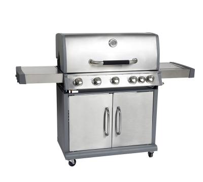 China Height Adjustable Barbecue Grill , 5+1 Burner Gas Grill for sale