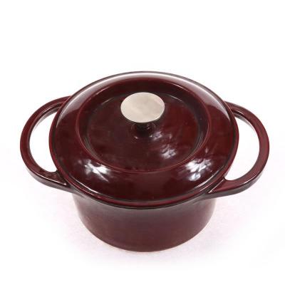 China Sustainable Cast Iron Red Enamel Casserole Pot for sale