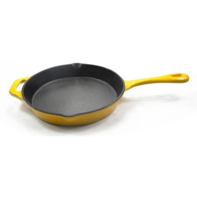 China Sustainable 9.5 Inch Enamel Cast Iron Fry Pan Skillet for sale