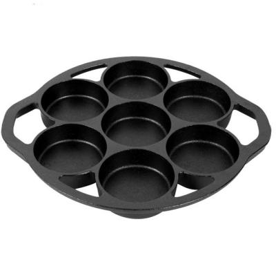 China Viable Cast Iron Pan Pre Seasoned Nonstick Rustproof Drop Cookie with 7 Prints for sale