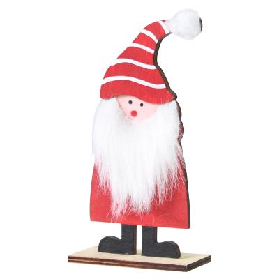 China New Eco-friendly Christmas Decorations Collected Wooden Painted Old Man Ornaments Kids DIY Gifts Shopping Mall Window Decoration for sale