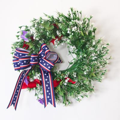 China Hot Selling Eco-friendly Artificial Christmas Handmade Albiflora Craft Wreath with Red Berries for Window Wall Door Decor for sale