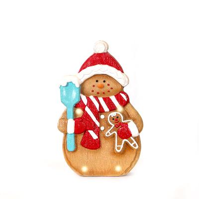 China Europe Latest Hot Cute Greetings Customized Santa Decorations Santa Resin Decoration LED Christmas Decoration for sale