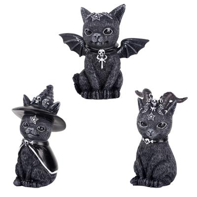 China Artificial The Latest Halloween Cat Art Resin Wholesale Cute Halloween Cat Jewelry for sale