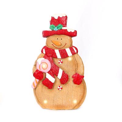 China Hot Sale Europe Santa Claus Decoration Christmas Resin Crafts For Christmas Decoration LED Painted Lollipop Resin for sale