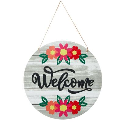 China Welcome to Europe Sign for Front Door Farmhouse Rustic Wooden Front Porch Decor Outdoor Hanging Sign Hangers Vertical Easter Decor for sale