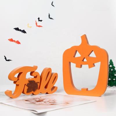 China Halloween Disposable Eco-friendly Pumpkin Wooden Ornaments Table Festival Decorations Party Holiday Decoration Stage Layout Gift for sale