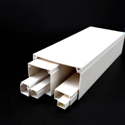 China Wholesale Electrical PVC Trunking Installation Accessories Flat Gasket 20*10 PVC Tube Cable Trunking Conduit Wiring Conduit Plastic Pipe Fitting for sale