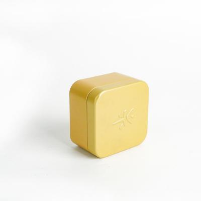 China Food Logo Cheap Price Cosmetics Custom Made Square Shape Mini Metal Candle Tin Box for sale