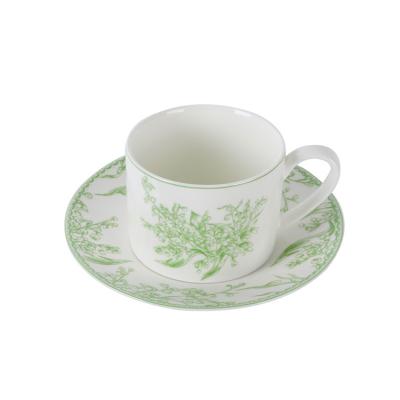 China Luxury European Turkish Porcelain Tea Cup Viable Custom English Ceramic Bone China Saucers Mugs Coffee Cups for sale