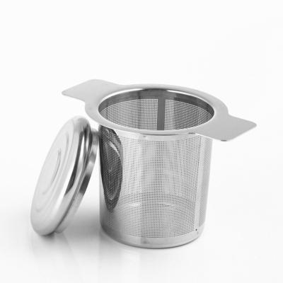 China Reusable Home Office Ribbon Gold Mesh Filter Stainless Steel Tea Infuser Cup Viable for sale