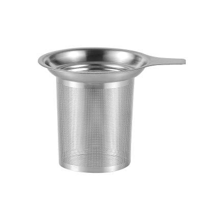 China Viable Stainless Steel Kitchen Filter Tea Infuser Tea Strainer Water Filter With Single Handles Green Teapot Filter for sale