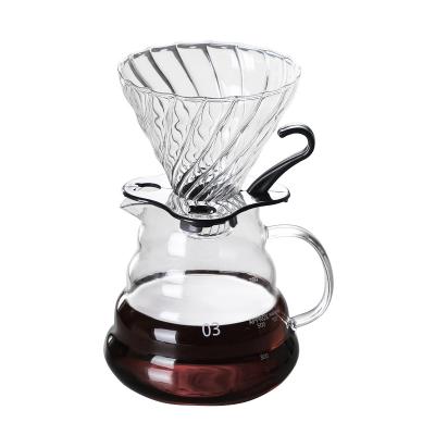 China Sustainable Portable Free Borosilicate Spill Over Glass Coffee Maker With Glass Dripper for sale