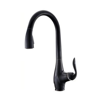 China Contemporary Deck Mounted 2 Functions Kitchen Faucet Mixer Matte Black Water Taps for sale