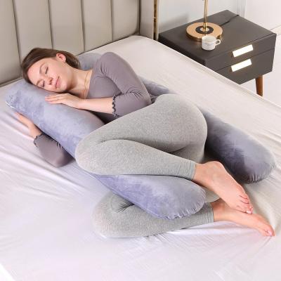 China 100% Polyester Full Body Soft U Shaped Maternity Sleep Cavity Polyester Maternity Pillows Pregnancy Pillows for sale