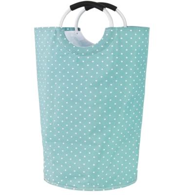 China Sustainable Folding Laundry Basket Tote Bag With Handle Oxford Cloth Laundry Basket Cloth Laundry Bag for sale