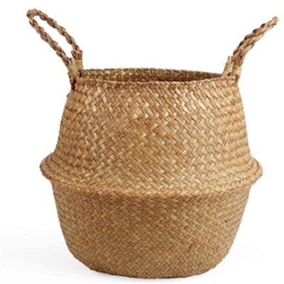 China Factory Sustainable Decorative Wholesale Natural Jute Laundry Basket Storage Foldable Basket for sale