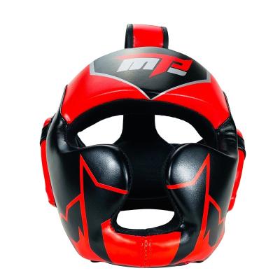 China Custom Red White Boxing Head Guard ABS Sport Taekwondo Kickboxing Training Gear Helmet Gear Protector for sale