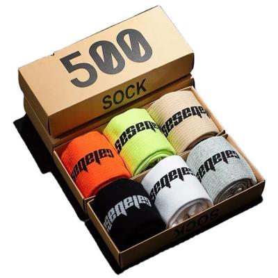 China Breathable 3Pairs With Box Yeezy Calabasas Socks Kanye West Streetwear Multicolor Cotton Socks Fashion Hypebeast Hipster Socks for sale