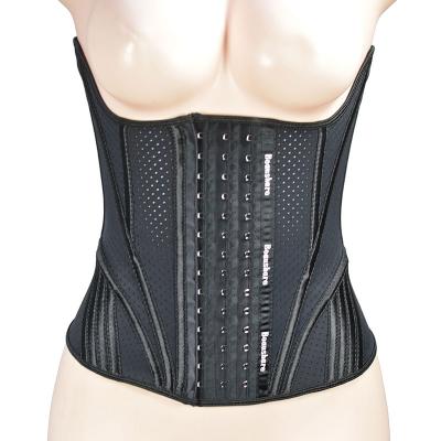 China Antibacterial Modeling Belt With Hooks Women's Body Shaper 100% Latex Slimming Belt Steel Boned Waist Trainer Corset for sale