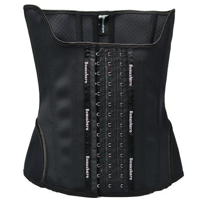 China Women's 15 Bone Latex Waist Trainer Long Torso Corset Cincher Steel Body Shaper Antibacterial Slimming Belts Shapewear for sale