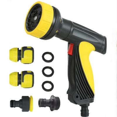 China Variable Flow Control The 10 Function Wholesale Plastic Adjustable Portable Water Spray Nozzle Hose Sprinkler Gun for sale