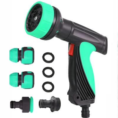 China Variable Flow Control The 10 Function Wholesale Plastic Adjustable Portable Water Spray Nozzle Hose Sprinkler Gun for sale