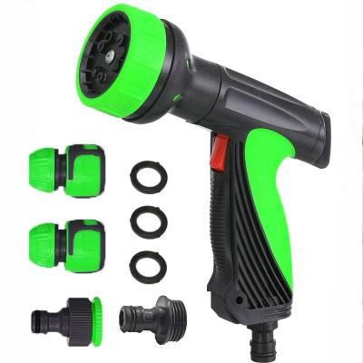 China Variable Flow Control The 10 Function Wholesale Plastic Adjustable Portable Water Spray Nozzle Hose Sprinkler Gun for sale