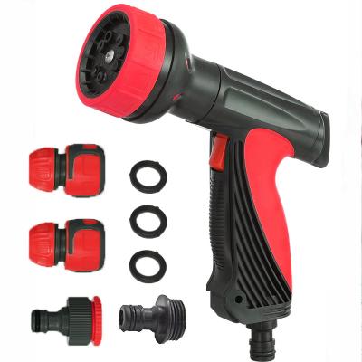 China Variable Flow Control The 10 Function Wholesale Plastic Adjustable Portable Water Spray Nozzle Hose Sprinkler Gun for sale