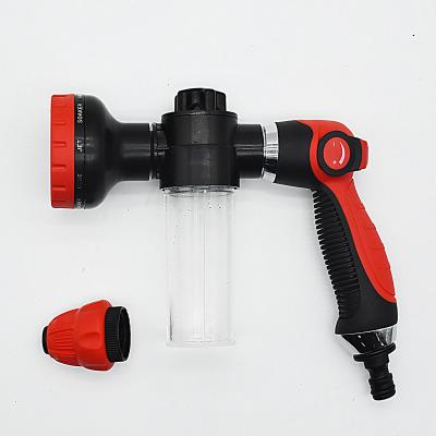 China Variable Flow Control 4 in 1 Adjustable Metal Low Pressure Garden Hose Nozzle Sprayer Snow Foam Cannon Lance Car Wash Spray Water Gun for sale