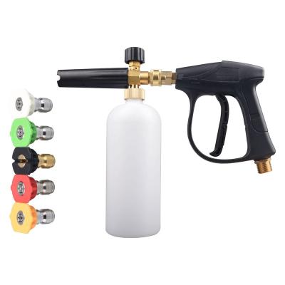 China Adjustable Car Wash Foam Cannon 1 Liter Bottle Snow Foam Lance With 1/4