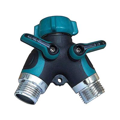 China Hot Sale Metal Isolation Valve Garden Hose Splitter Durable Two Ways Y Material Type Garden Hose Connector Shunt for sale