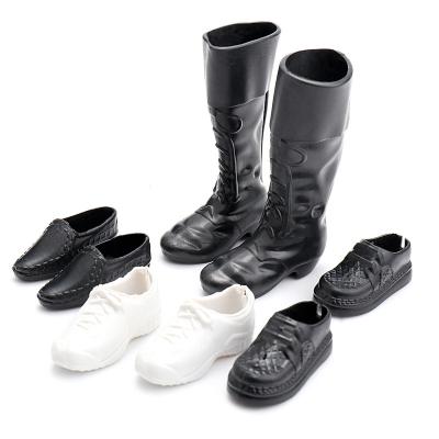 China DIY PLAY 4 Pairs/Set Ken Doll Shoes Man Male Shoes Black Boots Dress Up Doll Accessories DIY Birthday Gift For Girl Boy for sale