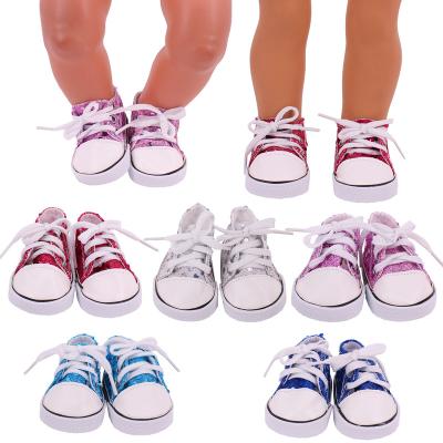 China Mini Toy New Fashion 5 Styles 18 Inch American Doll 7.5 Cm Canvas Shoes for sale