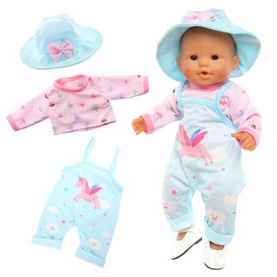 China Babies Doll Clothes 4 PCS Newborn Baby - Doll Unicorn Dresses Clothes With Hat Hat Shoes Accessories Set For 16-18 Inch Doll Kids Girl Toy Gift for sale