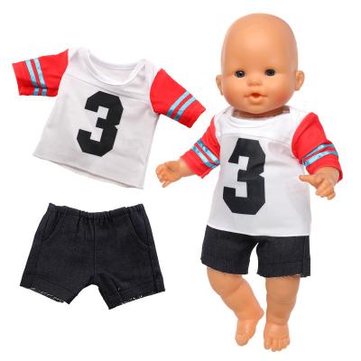 China DIY TOY Wholesale 1 PCS Baby & Doll Sports Uniform Football Shirts Clothes Accessories Sets For 16-18inch Doll36-45cm Kids Girl Toy Gift for sale