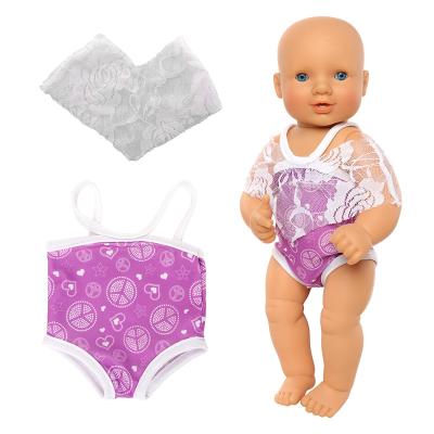 China Baby Doll Clothes Kids Girl Summer Toys Gift 2 PCS Baby - Doll Swimsuit Swimsuit Clothes Bathing Clothes Accessories Set for 16-18 Inch Doll for sale