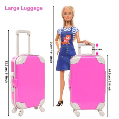 China Mini Toy Wholesale Cheap 1 PCS Mini Luggage Bag Toy Doll Suitcase Package Up Dress Clothes Accessories For 11.5inch Doll Baby Kids Gift for sale