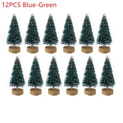 China 12PCS/Pack Fashion Christmas Decorations Mini Christmas Tree Pine Tree DIY for Home Table Ornaments New Year Decorate Kids Gift for sale