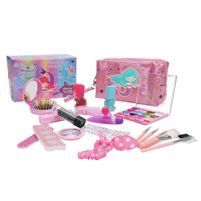 China Babies Make Up Toys Set Pretend To Play Bag Cosmetic Hair Salon Toy Makeup Tools Kit Children Pretend Play Toys LXX00008 for sale