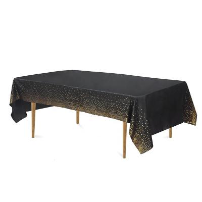 China Oilproof Disposable Tablecloth Party Table Cloth PEVA Gold Waterproof Oilproof Table Covers for sale