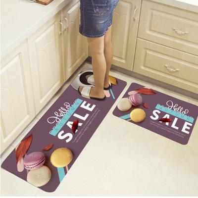 China Waterproof Kitchen Mats Set Printing 2 Piece Non-slip Comfort Standing Mats Waterproof PVC Backing Kitchen Covers Indoor Outdoor Mat for sale