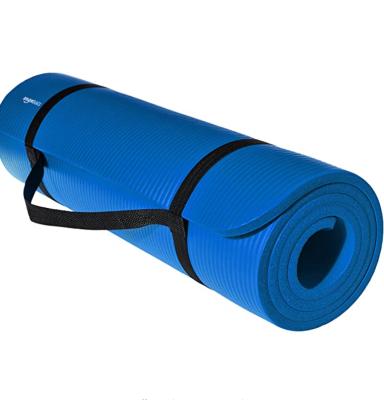 China High Density Yoga Mat NBR Anti-Tear Exercise Yoga Mat And Extra Thick High Density Knee Pad With Strap Carry Sporting Goods Foam Yoga Mat for sale