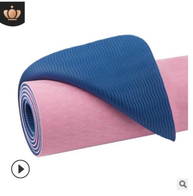 China Extra Thick High Density Eco-friendly Tape Exercise Mat For Yoga Custom Printed Tape NBR PVC Yoga Mat With Alignment Lines 8mm for sale