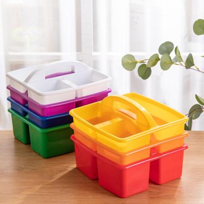 China PP Plastic Multi Purpose Plastic Storage Tray Basket With Attached Portable Handle for sale