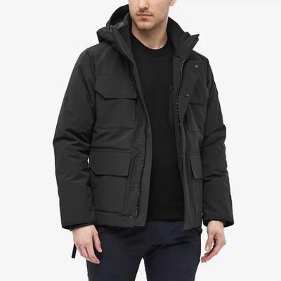 China Anti-wrinkle Men's Winter Hooded Filled Maitland Parka Black Label Men's Trim Down Jackets for sale