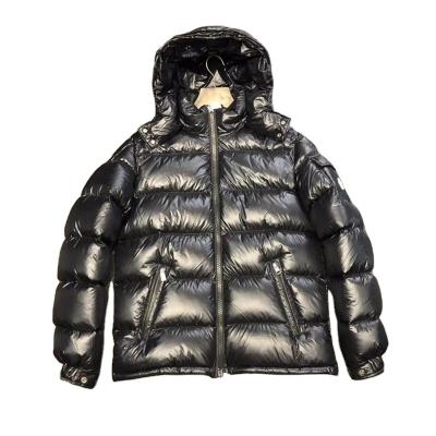 China Anti-wrinkle Men's Winter Bomber Duck Down Jacket Men Black Maya Lightweight Hooded Puffer Jacket for sale