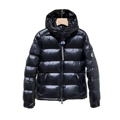 China Anti-Wrinkle Mens Stripper Jacket With Hood Lightweight Bomber Down Coat Black Maya Jacket for sale