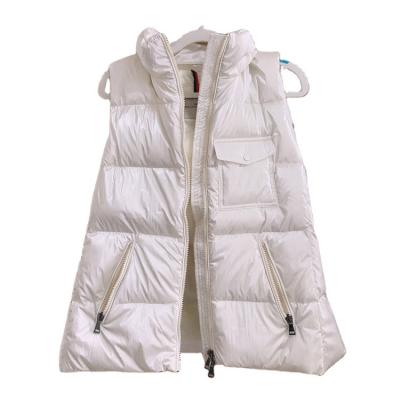 China Winter Waterproof Sleeveless Zipper Women Hooded Goose Down Vest for sale