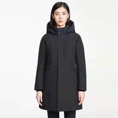 China Wholesale Breathable Oversize Waterproof Solid Coat Winter Women Down Detachable Hooded Long Parka Business for sale